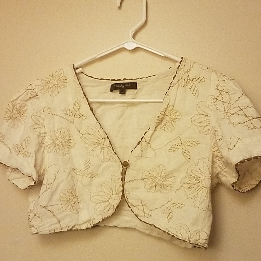 Wendy Hil hand embroidered shruggie